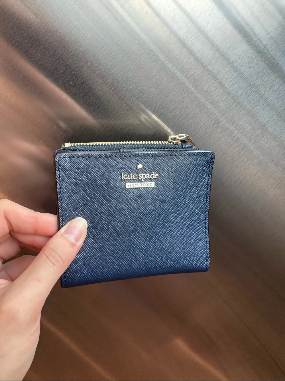 Kate Spade Navy Saffiano Mini Top-Handle Shoulder Bag with Matching Wallet